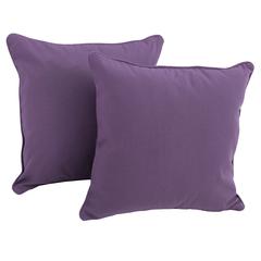 18-inch Double-corded Solid Twill Square Throw Pillows with Inserts (Set of 2) 9810-CD-S2-TW-GP