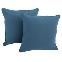 18-inch Double-corded Solid Twill Square Throw Pillows with Inserts (Set of 2) 9810-CD-S2-TW-IN