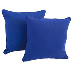 18-inch Double-corded Solid Twill Square Throw Pillows with Inserts (Set of 2) 9810-CD-S2-TW-RB