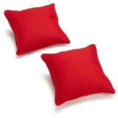18-inch Double-corded Solid Twill Square Throw Pillows with Inserts (Set of 2) 9810-CD-S2-TW-RD