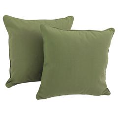 18-inch Double-corded Solid Twill Square Throw Pillows with Inserts (Set of 2) 9810-CD-S2-TW-SG