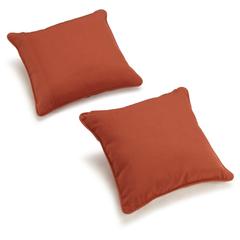 18-inch Double-corded Solid Twill Square Throw Pillows with Inserts (Set of 2) 9810-CD-S2-TW-SP