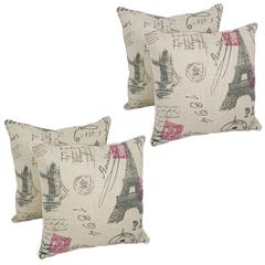 Blazing Needles 18-inch Corded Throw Pillows with Inserts (Set of 4)