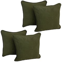 18-inch Double-corded Solid Microsuede Square Throw Pillows (Set of 4)
