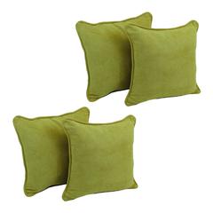 18-inch Double-corded Solid Microsuede Square Throw Pillows with Inserts (Set of 4) 9810-CD-S4-MS-ML