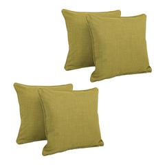 18-inch Double-corded Solid Outdoor Spun Polyester Square Throw Pillows with Inserts (Set of 4)  9810-CD-S4-REO-SOL-02