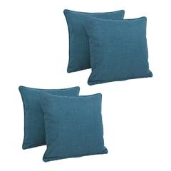 18-inch Double-corded Solid Outdoor Spun Polyester Square Throw Pillows with Inserts (Set of 4)  9810-CD-S4-REO-SOL-16
