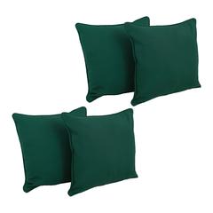 18-inch Double-corded Solid Twill Square Throw Pillows with Inserts (Set of 4)  9810-CD-S4-TW-FG