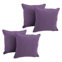 18-inch Double-corded Solid Twill Square Throw Pillows with Inserts (Set of 4)  9810-CD-S4-TW-GP