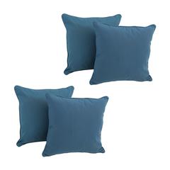18-inch Double-corded Solid Twill Square Throw Pillows with Inserts (Set of 4)  9810-CD-S4-TW-IN