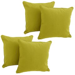 18-inch Double-corded Solid Twill Square Throw Pillows with Inserts (Set of 4)