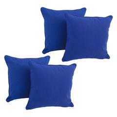 18-inch Double-corded Solid Twill Square Throw Pillows with Inserts (Set of 4)  9810-CD-S4-TW-RB
