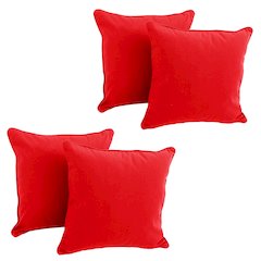18-inch Double-corded Solid Twill Square Throw Pillows with Inserts (Set of 4)