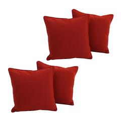 18-inch Double-corded Solid Twill Square Throw Pillows with Inserts (Set of 4)  9810-CD-S4-TW-RR
