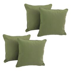 18-inch Double-corded Solid Twill Square Throw Pillows with Inserts (Set of 4)  9810-CD-S4-TW-SG