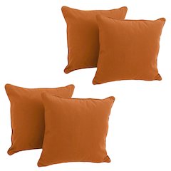 18-inch Double-corded Solid Twill Square Throw Pillows with Inserts (Set of 4)