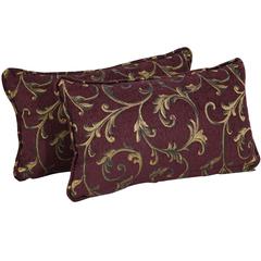 18-inch Double-corded Patterned Jacquard Chenille Rectangular Throw Pillows with Inserts (Set of 2)  9811-CD-S2-JCH-CO-43