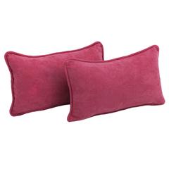 20-inch by 12-inch Double-corded Solid Microsuede Back Support Pillows with Inserts (Set of 2)  9811-CD-S2-MS-BB