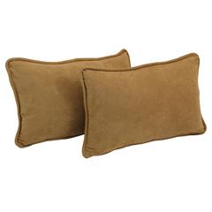 20-inch by 12-inch Double-corded Solid Microsuede Back Support Pillows with Inserts (Set of 2)  9811-CD-S2-MS-CM