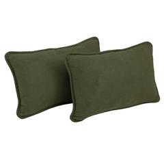 20-inch by 12-inch Double-corded Solid Microsuede Back Support Pillows with Inserts (Set of 2)  9811-CD-S2-MS-HG