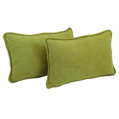 20-inch by 12-inch Double-corded Solid Microsuede Back Support Pillows with Inserts (Set of 2)  9811-CD-S2-MS-ML