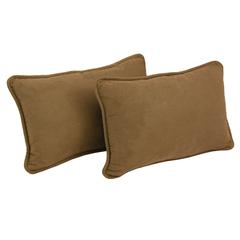 20-inch by 12-inch Double-corded Solid Microsuede Back Support Pillows with Inserts (Set of 2)  9811-CD-S2-MS-SB