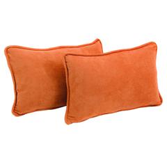 20-inch by 12-inch Double-corded Solid Microsuede Back Support Pillows with Inserts (Set of 2)  9811-CD-S2-MS-TD