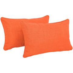 20-inch by 12-inch Double-corded Solid Outdoor Spun Polyester Back Support Pillows with Inserts (Set of 2)  9811-CD-S2-REO-SOL-13