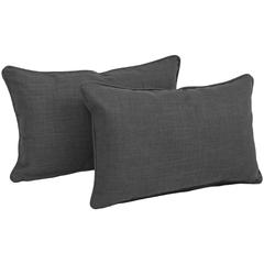 20-inch by 12-inch Double-corded Solid Outdoor Spun Polyester Back Support Pillows with Inserts (Set of 2)  9811-CD-S2-REO-SOL-15