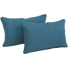 20-inch by 12-inch Double-corded Solid Outdoor Spun Polyester Back Support Pillows with Inserts (Set of 2)  9811-CD-S2-REO-SOL-16
