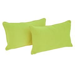 20-inch by 12-inch Double-corded Solid Twill Back Support Pillows with Inserts (Set of 2), Mojito Lime