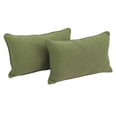 20-inch by 12-inch Double-corded Solid Twill Back Support Pillows with Inserts (Set of 2), Sage