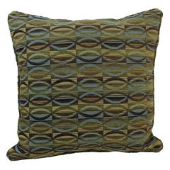 25-inch Double-corded Patterned Tapestry Square Floor Pillow with Insert, Earthen Waves