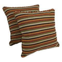 25-inch Double-corded Patterned Jacquard Chenille Square Floor Pillows with Inserts (Set of 2)  9813-CD-S2-JCH-12