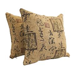25-inch Double-corded Patterned Jacquard Chenille Square Floor Pillows with Inserts (Set of 2)  9813-CD-S2-JCH-CO-38