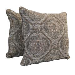 25-inch Double-corded Patterned Jacquard Chenille Square Floor Pillows with Inserts (Set of 2)  9813-CD-S2-JCH-CO-40