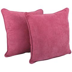 25-inch Double-corded Solid Microsuede Square Floor Pillows with Inserts (Set of 2) 9813-CD-S2-MS-BB