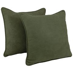 25-inch Double-corded Solid Microsuede Square Floor Pillows with Inserts (Set of 2) 9813-CD-S2-MS-HG