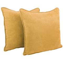 25-inch Double-corded Solid Microsuede Square Floor Pillows with Inserts (Set of 2) 9813-CD-S2-MS-LM