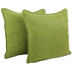 25-inch Double-corded Solid Microsuede Square Floor Pillows with Inserts (Set of 2) 9813-CD-S2-MS-ML