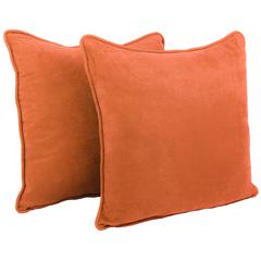 25-inch Double-corded Solid Microsuede Square Floor Pillows with Inserts (Set of 2) 9813-CD-S2-MS-TD
