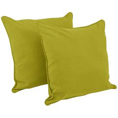 25-inch Double-corded Solid Twill Square Floor Pillows with Inserts (Set of 2), Mojito Lime