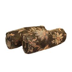 20-inch by 8-inch Double-corded Patterned Jacquard Chenille Bolster Pillows with Inserts (Set of 2)  9814-CD-S2-JCH-CO-34