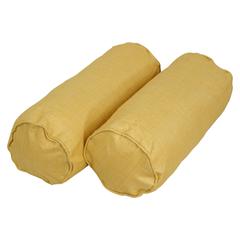 20-inch by 8-inch Double-corded Spun Polyester Bolster Pillows with Inserts (Set of 2) 9814-CD-S2-REO-SOL-03