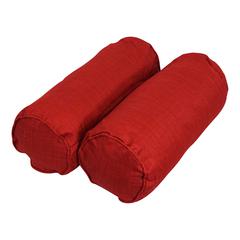 20-inch by 8-inch Double-corded Spun Polyester Bolster Pillows with Inserts (Set of 2) 9814-CD-S2-REO-SOL-04