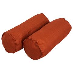20-inch by 8-inch Double-corded Spun Polyester Bolster Pillows with Inserts (Set of 2) 9814-CD-S2-REO-SOL-06