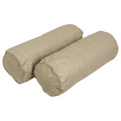 20-inch by 8-inch Double-corded Spun Polyester Bolster Pillows with Inserts (Set of 2) 9814-CD-S2-REO-SOL-07