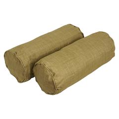 20-inch by 8-inch Double-corded Spun Polyester Bolster Pillows with Inserts (Set of 2) 9814-CD-S2-REO-SOL-08