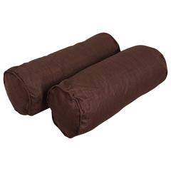 20-inch by 8-inch Double-corded Spun Polyester Bolster Pillows with Inserts (Set of 2) 9814-CD-S2-REO-SOL-10