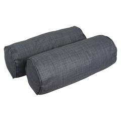 20-inch by 8-inch Double-corded Spun Polyester Bolster Pillows with Inserts (Set of 2) 9814-CD-S2-REO-SOL-15